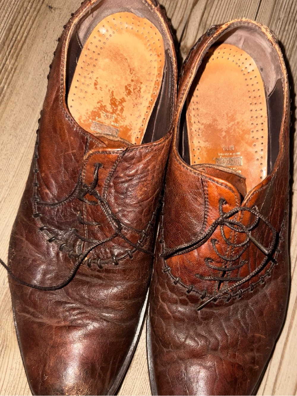 Men's Brown Leather Lace-Up  Oxfords